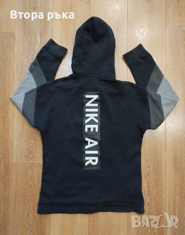 МЪЖКО ГОРНИЩЕ NIKE NSW NIKE AIR HOODIE FZ FLC BLACK оригинален , снимка 4 - Спортни дрехи, екипи - 52547706