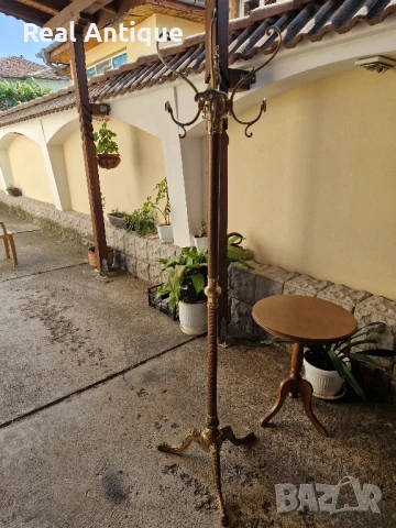 Страхотна антикварна белгийска бронзова подова закачалка , снимка 5 - Антикварни и старинни предмети - 50687326