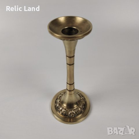 Месингов свещник, снимка 3 - Антикварни и старинни предмети - 43536394