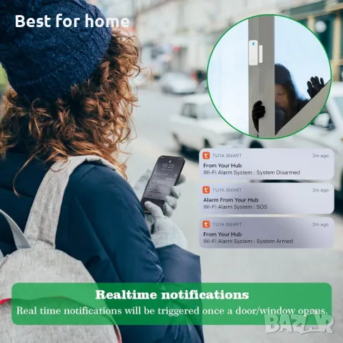 Аларми за врата за домашна сигурност с 10 сензора и 2 дистанционни , снимка 6 - Други стоки за дома - 50045481