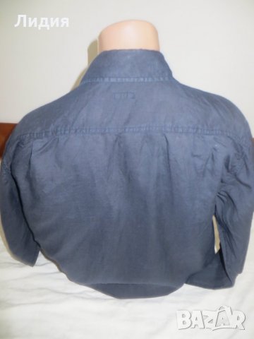 Мъжка риза с дълъг ръкав от лен, снимка 3 - Ризи - 26295480