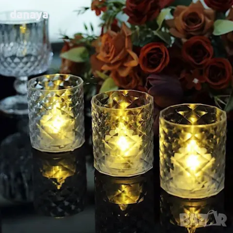 5430 Декоративна електронна свещ в кръгла форма, снимка 5 - Декорация за дома - 47849540