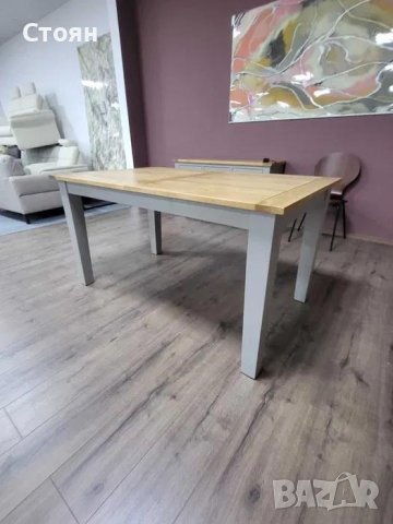 Дървена трапезна разтегателна маса 100 % дъб за 6 - 8 човека, снимка 9 - Маси - 43286518