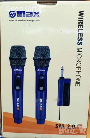 Комплект Безжични микрофони, UHF система с двоен ръчен динамичен микрофон, снимка 2 - Микрофони - 42988752