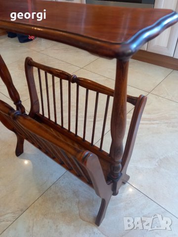 Ретро дървена етажерка за вестници уникат , снимка 4 - Етажерки - 38346981