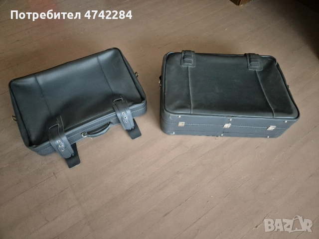 Стари (ретро) кожени куфари - 2 бр., снимка 3 - Други стоки за дома - 53530674