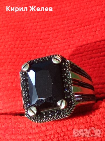 ШАРМАНТЕН МАРКАЗИТЕН СРЕБЪРЕН ПРЪСТЕН ЛАКИРАНО СРЕБРО 925 ЮВЕЛИРНА ПРЕЦИЗНА Арт ДЕКО ИЗРАБОТКА 40610, снимка 2 - Пръстени - 42656311