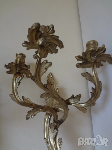 Комлект големи изящни свещници от Виена, снимка 4 - Антикварни и старинни предмети - 53527216