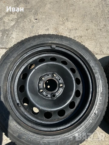 Железни джанти с гуми BMW 5x120 E90 E91, снимка 5 - Гуми и джанти - 51184295