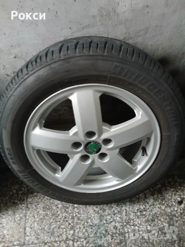 Лети джанти с гуми 15цола 5×100 57.1 шкода оем нови