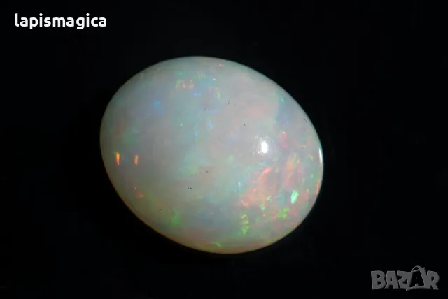 Етиопски опал 3.16ct овален кабошон, снимка 4 - Други - 49635362