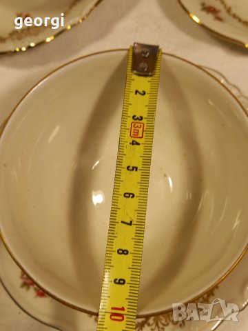немски порцеланов двоен сет за кафе от фин костен релефен порцелан с позлата , снимка 6 - Сервизи - 43844063