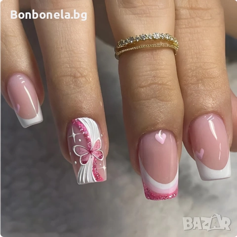 Самозалепващи изкуствени нокти Press On Nails, снимка 9 - Продукти за маникюр - 53033355