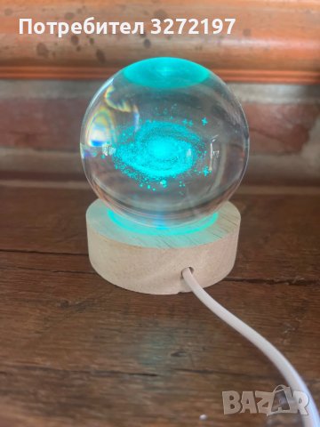 LED Светеща кристална топка/лампа,3D сензорна-Вселена, снимка 3 - Настолни лампи - 43134565