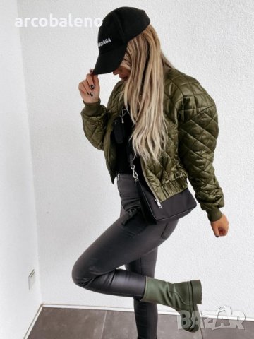 Дамско ватирано яке с къс цип, 3цвята, снимка 10 - Якета - 44119011