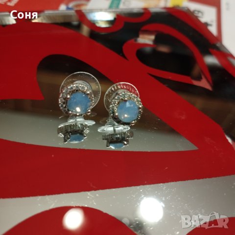 Обеци, обици с лунен камък и цирконий, снимка 13 - Обеци - 43492607