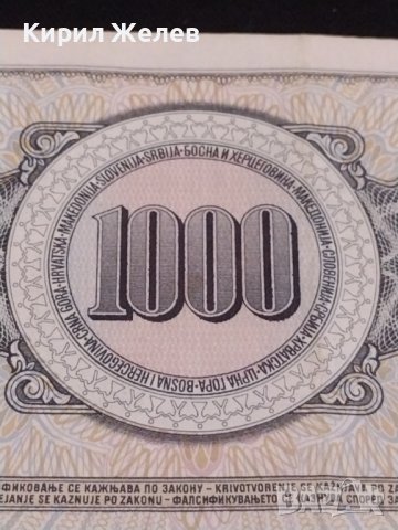 Стара банкнота 1000 динара 1981г. Югославия много красива за КОЛЕКЦИОНЕРИ 40709, снимка 6 - Нумизматика и бонистика - 43129069