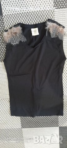 Zara S блузка/топ с пера, снимка 5 - Тениски - 32884656
