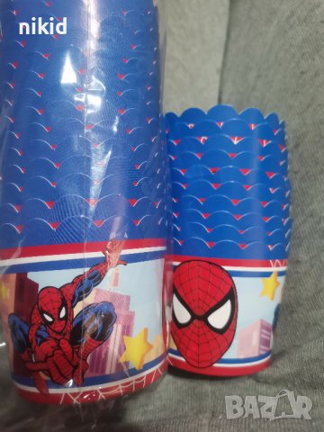 10 бр Спайдърмен spiderman хартиени кошнички капсули поставки чашки за кексчета мъфини, снимка 4 - Други - 37972659