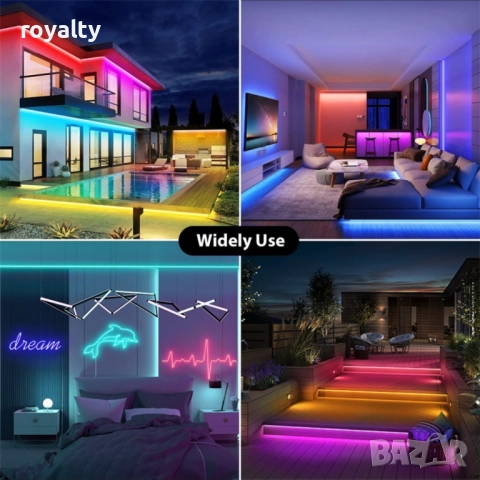 Неонови LED лентови светлини. Водоустойчиво осветление, 4.5 метра лента. Заложете на модерния блясък, снимка 4 - Декорация за дома - 52122002