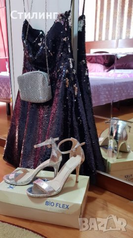 Страхотен комплект/Рокля +обувки +чанта , снимка 4 - Рокли - 37628816