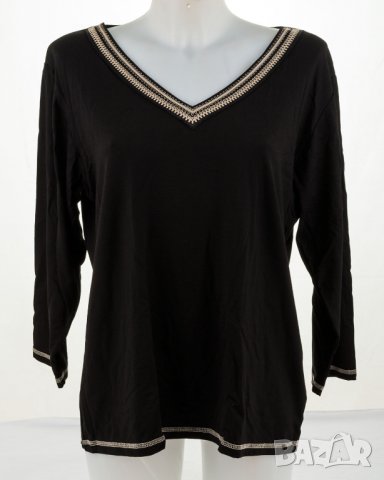 Черна дамска блуза с дълъг ръкав марка Violana , снимка 3 - Блузи с дълъг ръкав и пуловери - 32875747