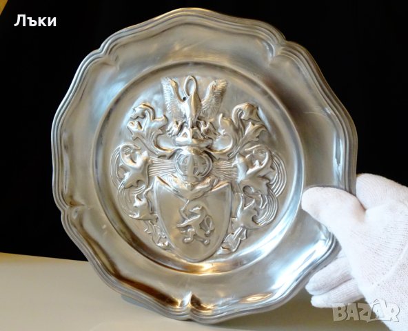 Старинно пано от калай,за семейство,калаена сватба., снимка 5 - Антикварни и старинни предмети - 32306894