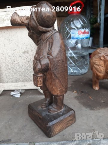 Дървена статуя на вестоносец, снимка 3 - Антикварни и старинни предмети - 32590954