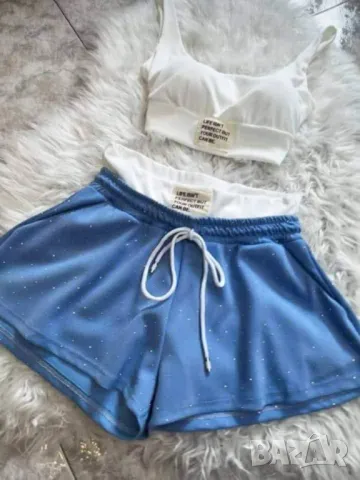 дамски комплекти бюстие и къси панталонки с камъни 