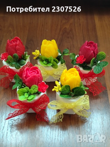 Глицеринови цветя, снимка 4 - Изкуствени цветя - 53318749