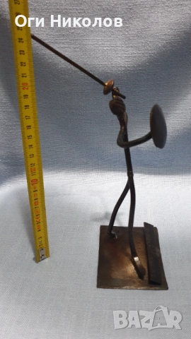 Металопластика на фехтовач .Ръчно изработен, снимка 9 - Антикварни и старинни предмети - 52677434
