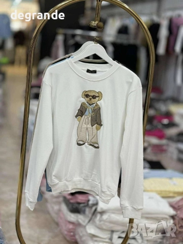 Памучна дамска блуза с мече , снимка 3 - Спортни екипи - 52542944