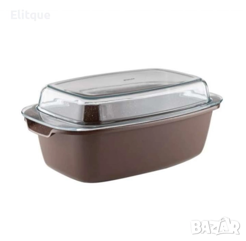 Съд за печене с капак 32x8cm, 4.8L, шоколад,  лят алуминий