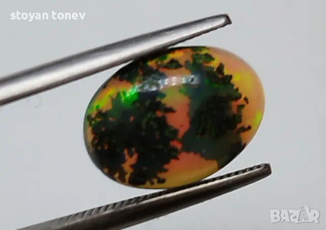 Опал с ярки неонови цветове - 1.68кт.! Нетретиран! Сертификат!, снимка 10 - Други - 49734535