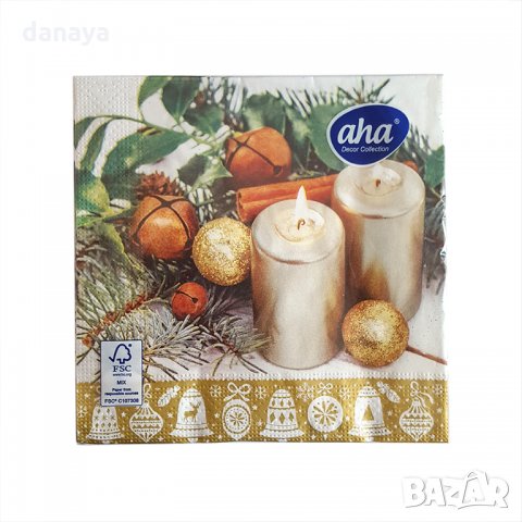 2545 Коледни салфетки за маса, трипластови, 20 броя в пакет, снимка 9 - Аксесоари за кухня - 34867817