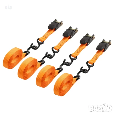 Колан за товари с тресчотка и куки, 4.5М, 4бр, снимка 4 - Аксесоари и консумативи - 50556821