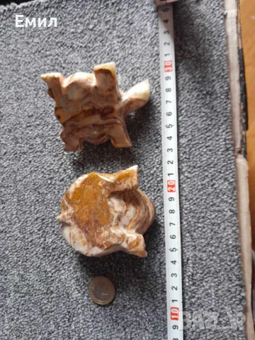 Фигурки от мраморен оникс- жаба и костенурка, снимка 2 - Декорация за дома - 47472410