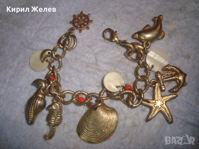 ФЕШЪН АРТ ПОЗЛАТЕНА ГРИВНА с МНОГО ФИГУРАЛНИ ВИСУЛКИ СЕДЕФ и ЧЕРВЕН КОРАЛ 27921