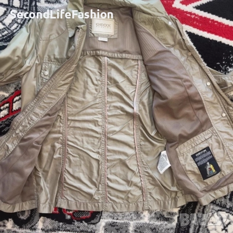 Яке Geox Respira, ветроустойчиво резидав цвят с цип и копчета, дамско, размер M, снимка 7 - Якета - 52858733