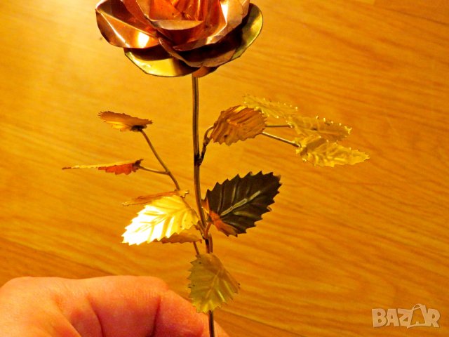 Старинна бронзова роза - красота за теб от бронз цвете за подарък любима , снимка 2 - Антикварни и старинни предмети - 39121487