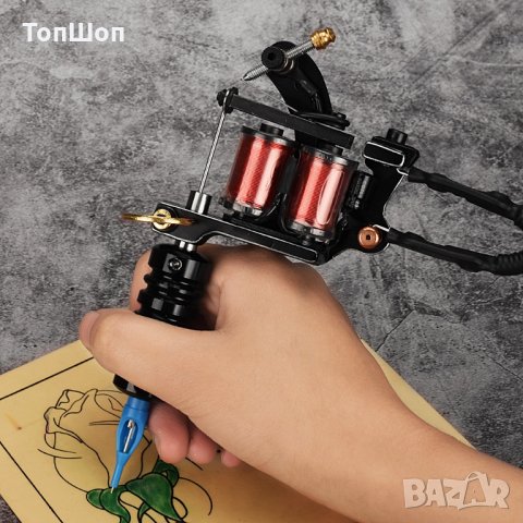 Tattoo комплект за татуировки с 2 машинки и 10 бр. бои, снимка 7 - Друго търговско оборудване - 32648935