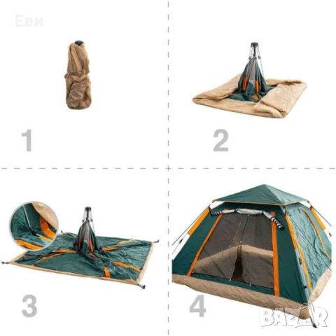 Палатка 4 местна Muhler 2008 220x220xH100см, снимка 3 - Палатки - 51423869