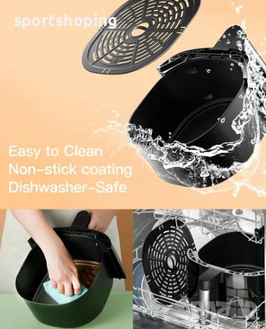 Фритюрник с горещ въздух RORONRON 975 8L, снимка 5 - Фритюрници - 40234027