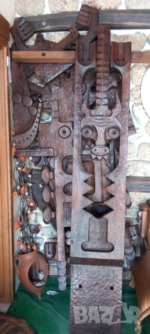 Дърворезба/Пано(голямо) 3 метра , уникат пано на проф.Кънчо Цанев, снимка 6 - Декорация за дома - 48384400