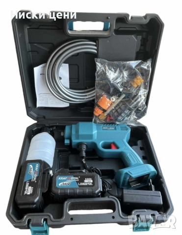 Комплект акумулаторна водоструйка с 2 батерии в куфар, снимка 4 - Парочистачки и Водоструйки - 52454276