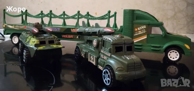 КАМИОН АВТОВОЗ С ДВЕ ВОЕННИ МАШИНИ 198214, снимка 2 - Коли, камиони, мотори, писти - 47504756