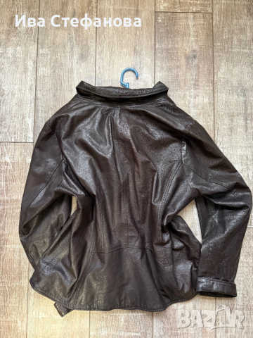 Кожено яке 100% естествена тъмно кафява кожа дамско кожено яке, снимка 5 - Якета - 49905497
