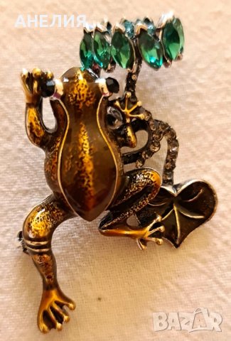Брошка с полускъпоценни камъни и емайл , снимка 2 - Други - 38084228