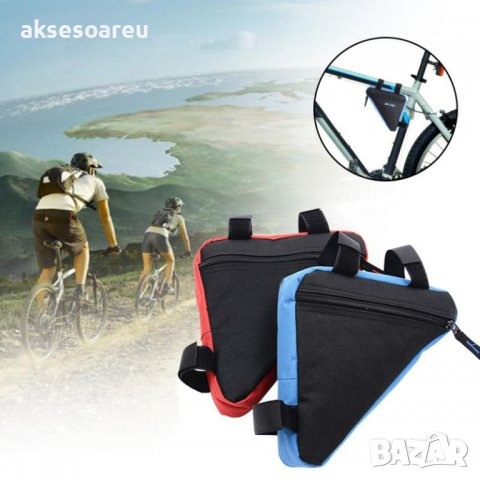 Водоустойчива чантичка за велосипед колело велосипедна чанта за предни тръби рамка Телефон паспорт и, снимка 3 - Аксесоари за велосипеди - 38395444