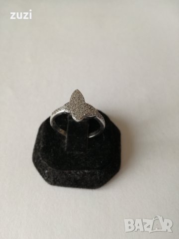 Сребърен пръстен с цирконий „ Пеперуда ”. Сребро проба 925., снимка 2 - Пръстени - 38679285